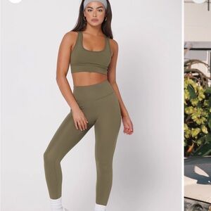 saski core leggings khaki size Small